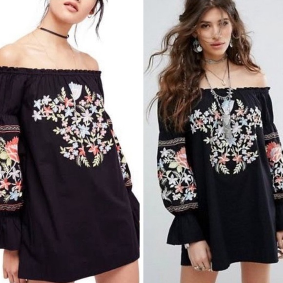 Free People Fleur Du Jour Embroidered Mini Dress Size XS - Picture 15 of 16